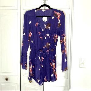 En Creme Floral Long Sleeve Romper